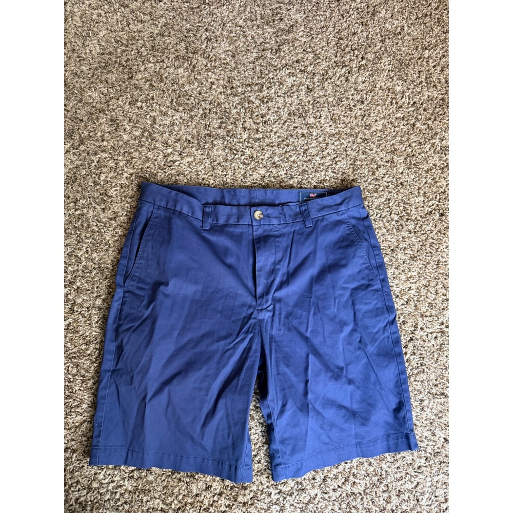 Vineyard Vines Mens Blue Breaker Shorts Size‎ 34 Twill Flat Front Chino Casual